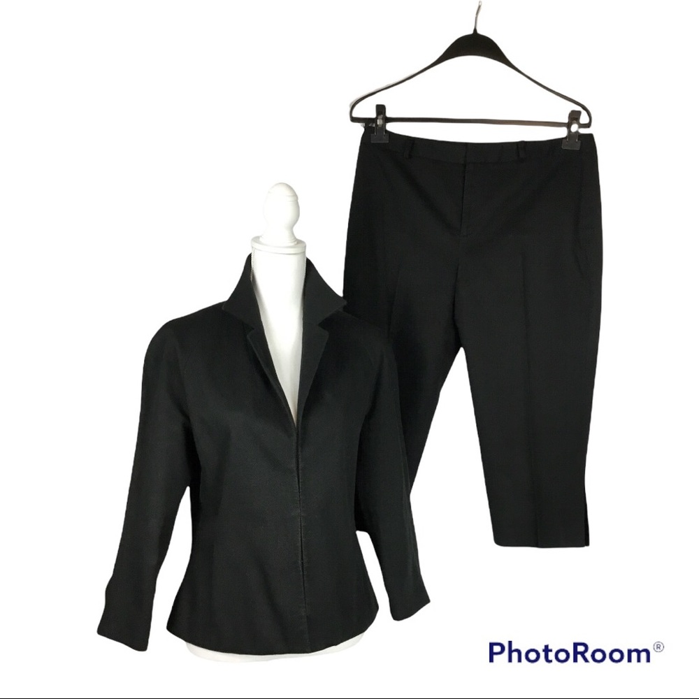 VINTAGE ANNE KLEIN Black Women's Two-Piece Suit Jacket and Pants